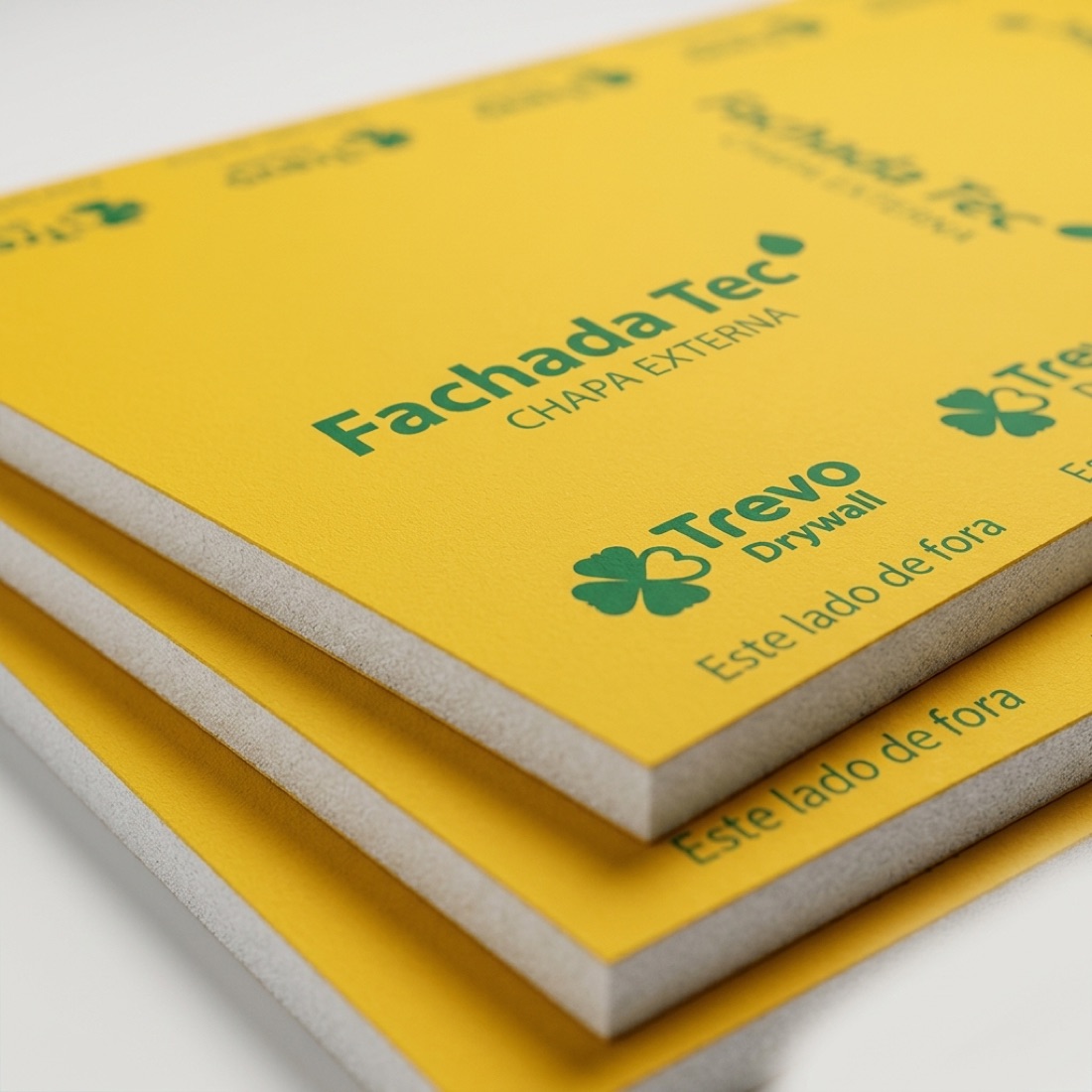 Chapa Fachada Tec (Trevo Drywall) — chapa de gesso para uso externo, em pronta-entrega na Tecno Obras